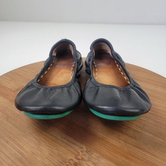 Tieks By Gavrieli Women's Ballet Flats Size 7 Leather Slip On Black And Green - Picture 4 of 14
